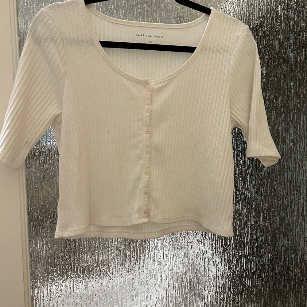 Cropped 3/4 Sleeve Top (American Eagle)